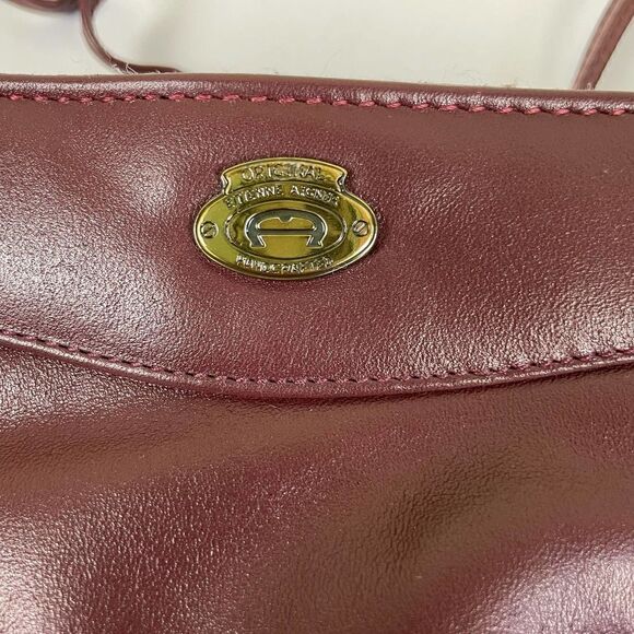 VTG Etienne Aigner Classic Dark Burgundy Leather Shoulder Bag Cross Body Purse - Picture 2 of 7
